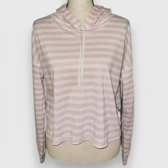 Andrew Marc Tops - Andrew Marc Light Pink Striped Hoodie